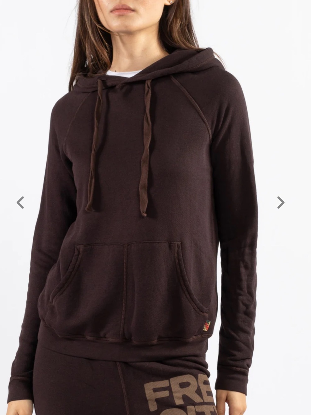 freecity Chocolate Brown Hooded Pullover Sweatshirt